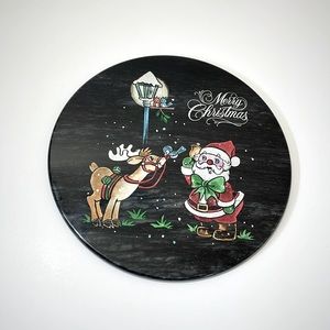 NIB CHRISTMAS Decor Marble Plaque With A Display Stand Size 8”